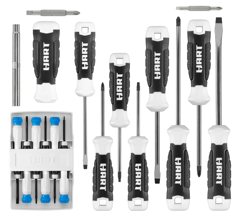 20-Piece Magnetic Screwdriver Set with Various Bits and Zipper Pouch 3", 4", 6" Screwdrivers