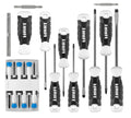20-Piece Magnetic Screwdriver Set with Various Bits and Zipper Pouch 3", 4", 6" Screwdrivers