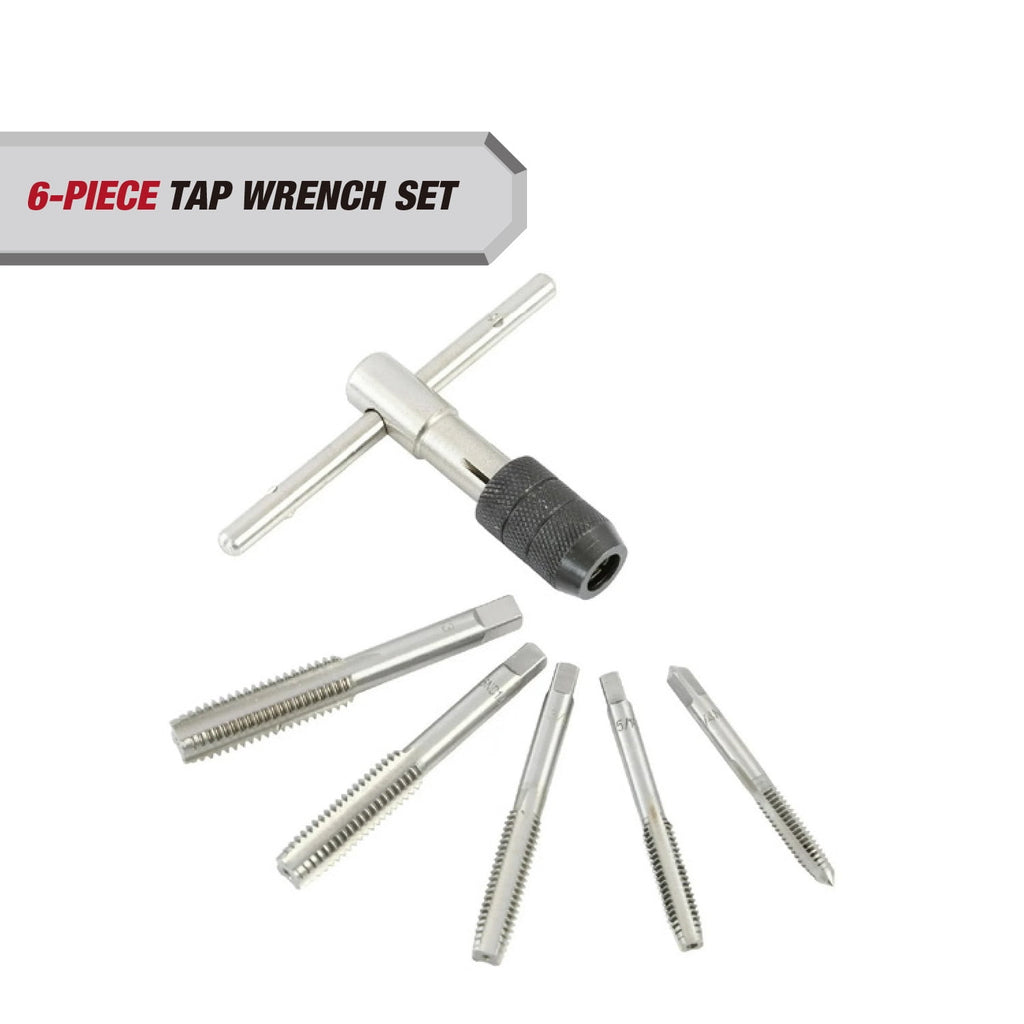 6-Piece Adjustable SAE Tap & T-Handle Wrench Set