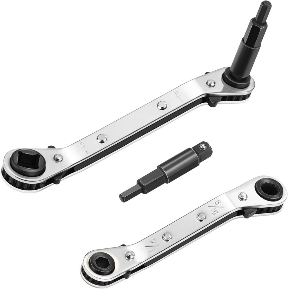 Refrigeration Set, 3/8 to 1/4, 5/16'' x 1/4'' Ratcheting with Hex Bit Adapter for Air Conditioning, Refrigeration Equ...