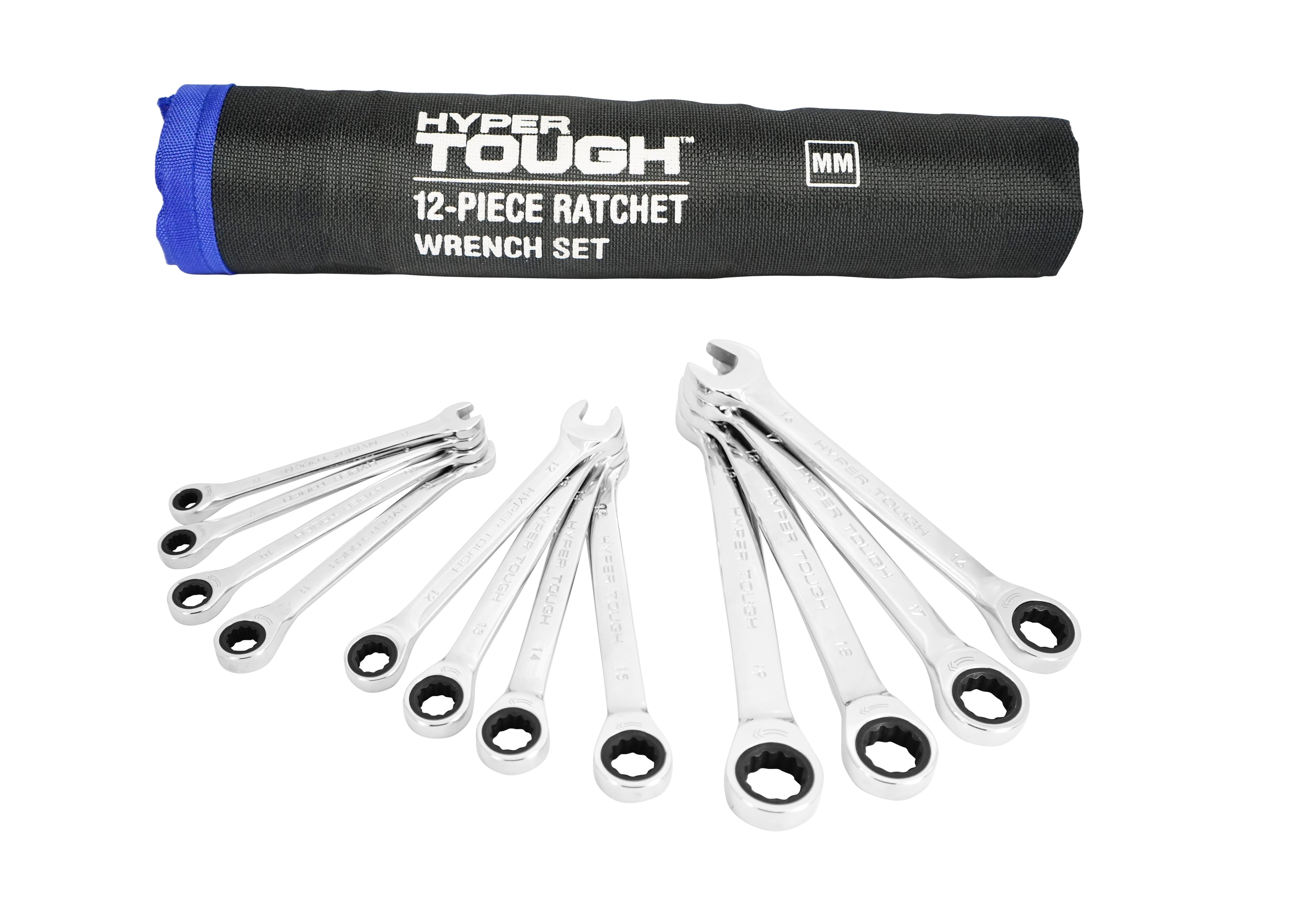 12-Piece Metric Combination Ratchet Wrench Tool Set, Hand Tools