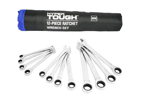 12-Piece Metric Combination Ratchet Wrench Tool Set, Hand Tools