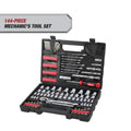 144-Piece 1/4, 3/8 and 1/2-inch Drive Mechanics Tool Set, Chrome Finish