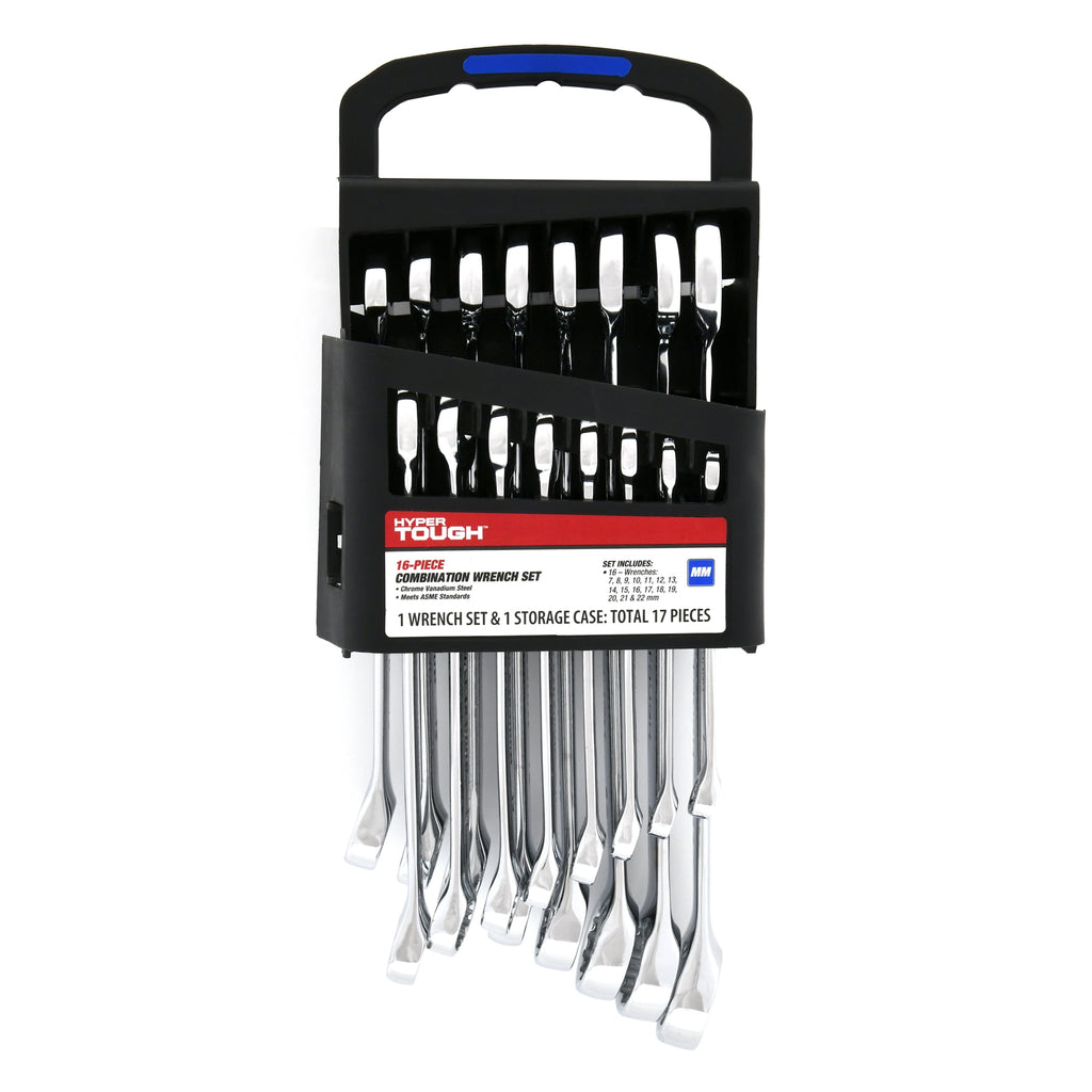Hyper Tough 16-Piece Metric Combination Wrench Tool Set, Hand Tools