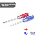 Hyper Tough 2-Piece Acetate Handle Screwdriver Set, Includes 1 Phillips & 1 Flat Head Driver