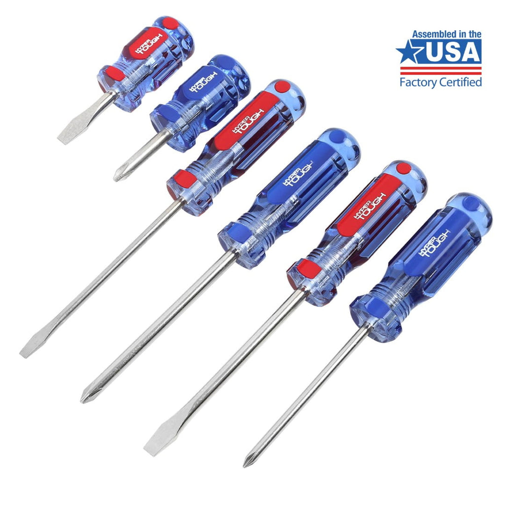6-Piece Phillip and Slotted Screwdriver Set with Acetate Handle