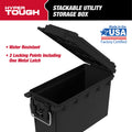 Locking and Stacking Utility and Tool Box, Black Organization Box