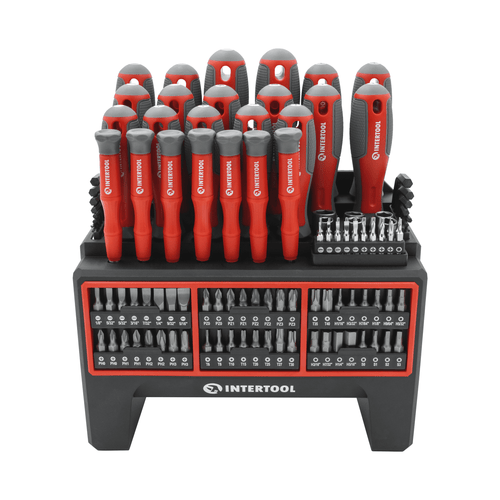 INTERTOOL 114-Piece Magnetic Screwdriver Set with Organizer VT08-3372