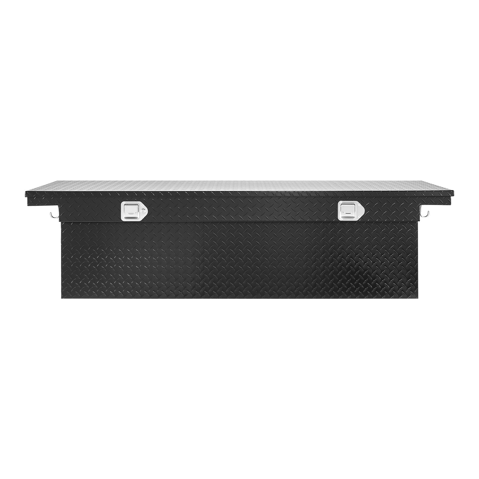 Aluminum Crossover Truck Tool Box, 69x20x18 In, Durable Storage Organizer with Diamond Pattern, Waterproof Lockable T...