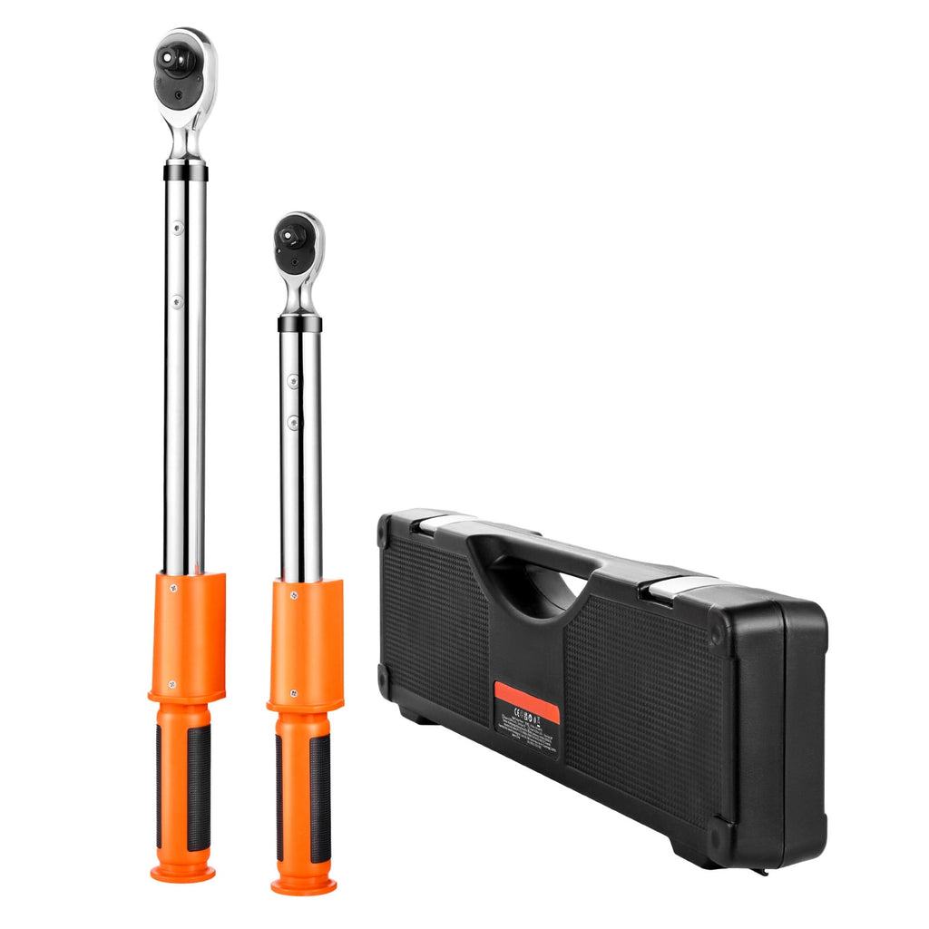 Digital Torque Wrench Set, 2 Pieces, 1/2 and 3/8 Inch Drive, 72-Tooth, 2% Precision Electronic Wrench with Preset Fun...