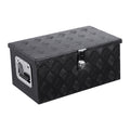 KFFKFF Durable Aluminum Truck Bed Tool Box, Textured Storage Box with Side Handle and Lock Keys, Organizer Chest for Trailer, Pickup, Truck