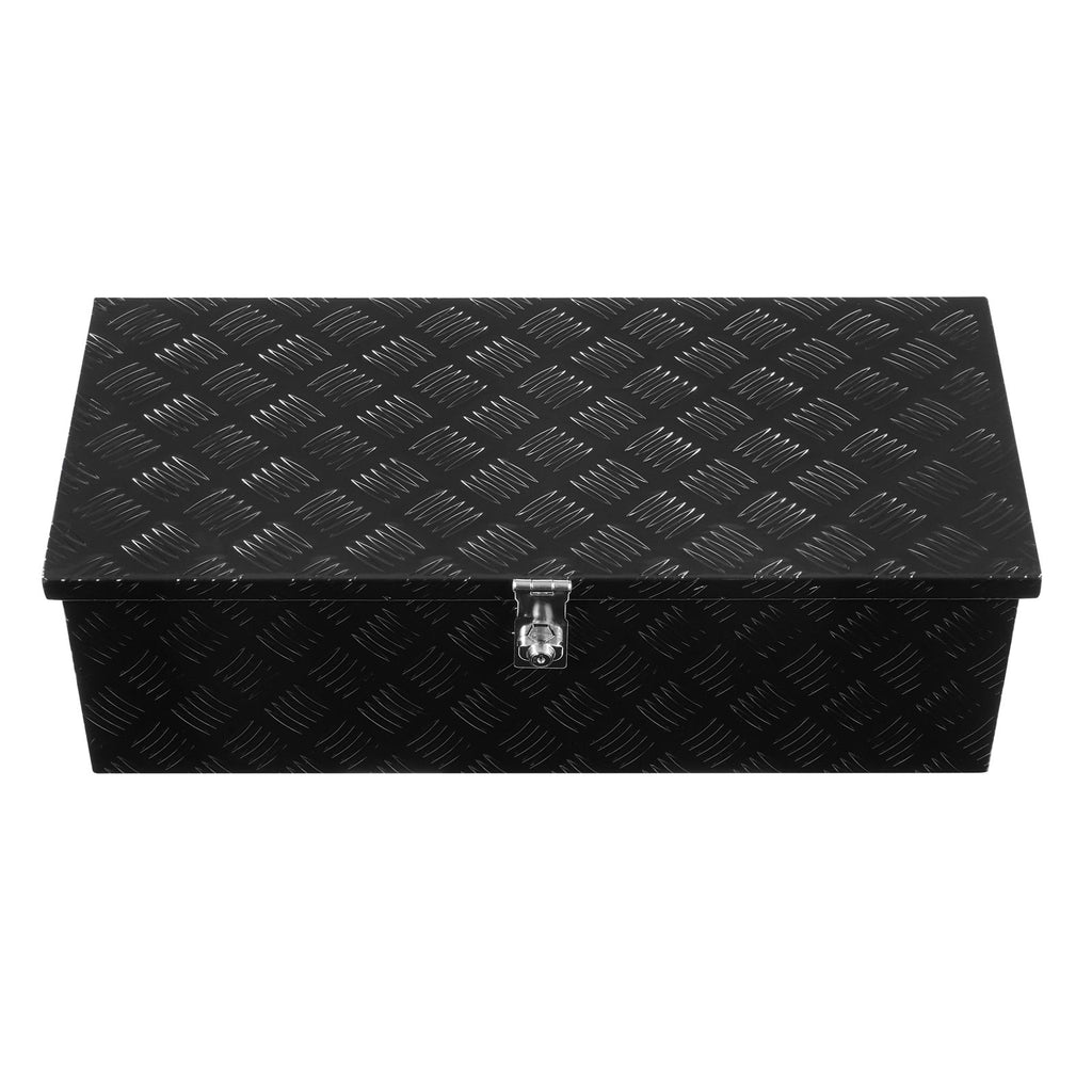 Durable Aluminum Truck Bed Tool Box, Textured Storage Box with Side Handle and Lockable Design, Organizer Chest for T...