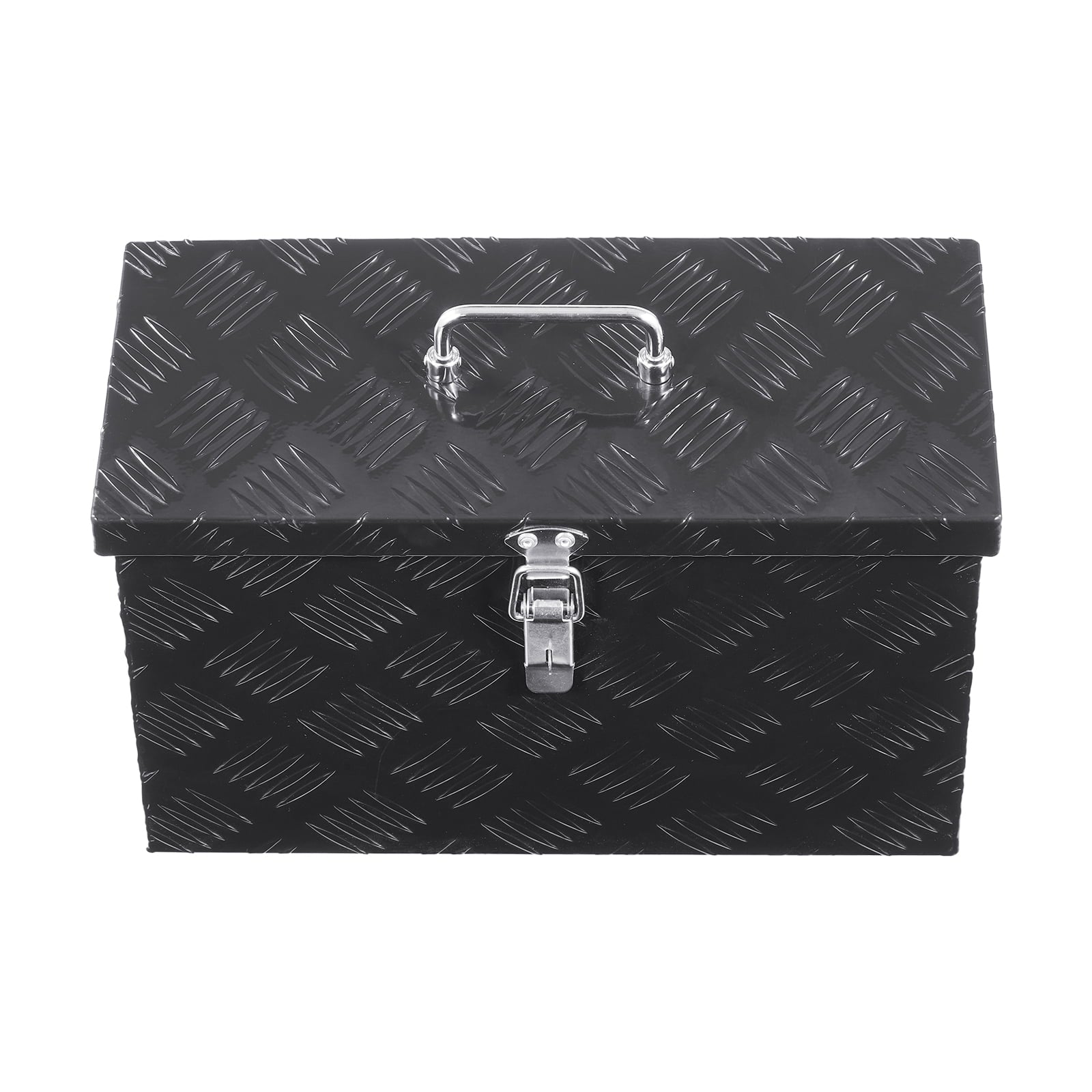 Durable Aluminum Truck Bed Tool Box, Textured Storage Box with Side and Top Handles, Organizer Chest for Trailers, Pi...