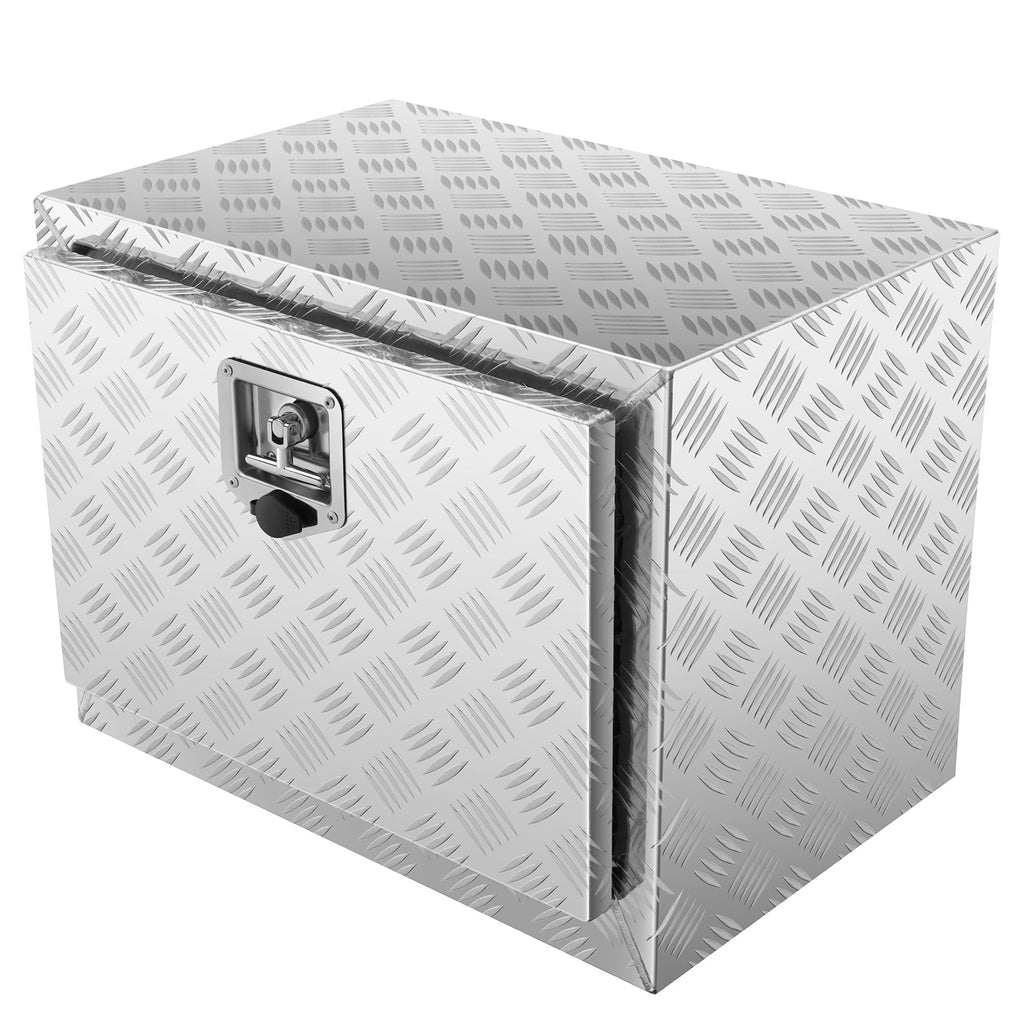 Truck Underbody Storage, 24"x14"x16" Pickup Organizer, Robust Aluminum Diamond Plate Toolbox with Secure Lock and Key...
