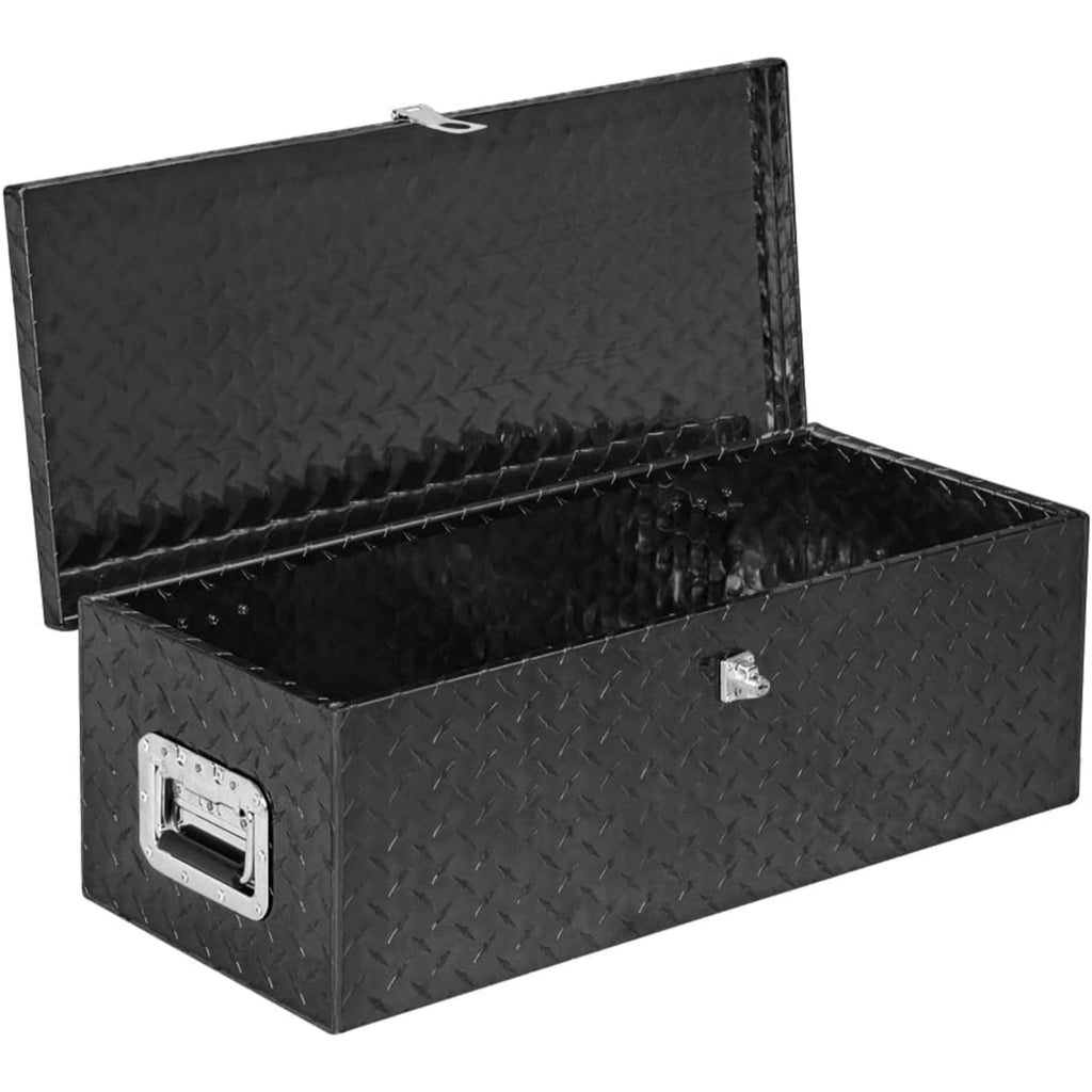 30" Bed Tool Box, Aluminum Tool Storage Organizer Chest for Pick up, Bed, RV Trailer