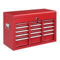 Portable 5 Drawer Steel with Top Storage Tray & Carrying Handle, for Garage Trunk Household, Red