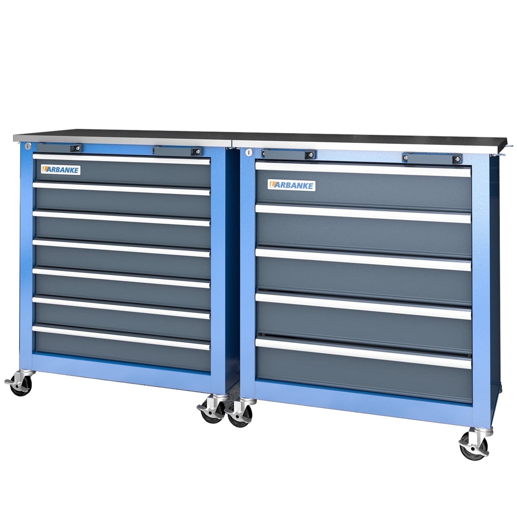 Cabinet,7 Drawer Chest and 5 Drawer Chest for Cected Use,Rolling Chest with 360 Brake Wheels and Padded Feet