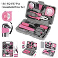 Tool Set,Home Repair Tool Kit,Pink Tool Set for Women,with Case,Steel,Pink,1.58 lbs