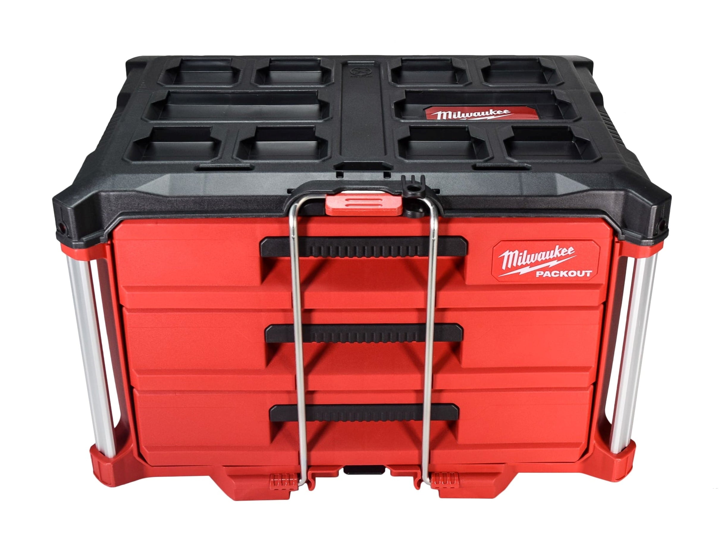 Milwaukee PACKOUT 3-Drawer Tool Box  Modular Storage with Locking Security Bar & Quick-Adjust Dividers - Perfect for Jobsite, Garage, or Tac