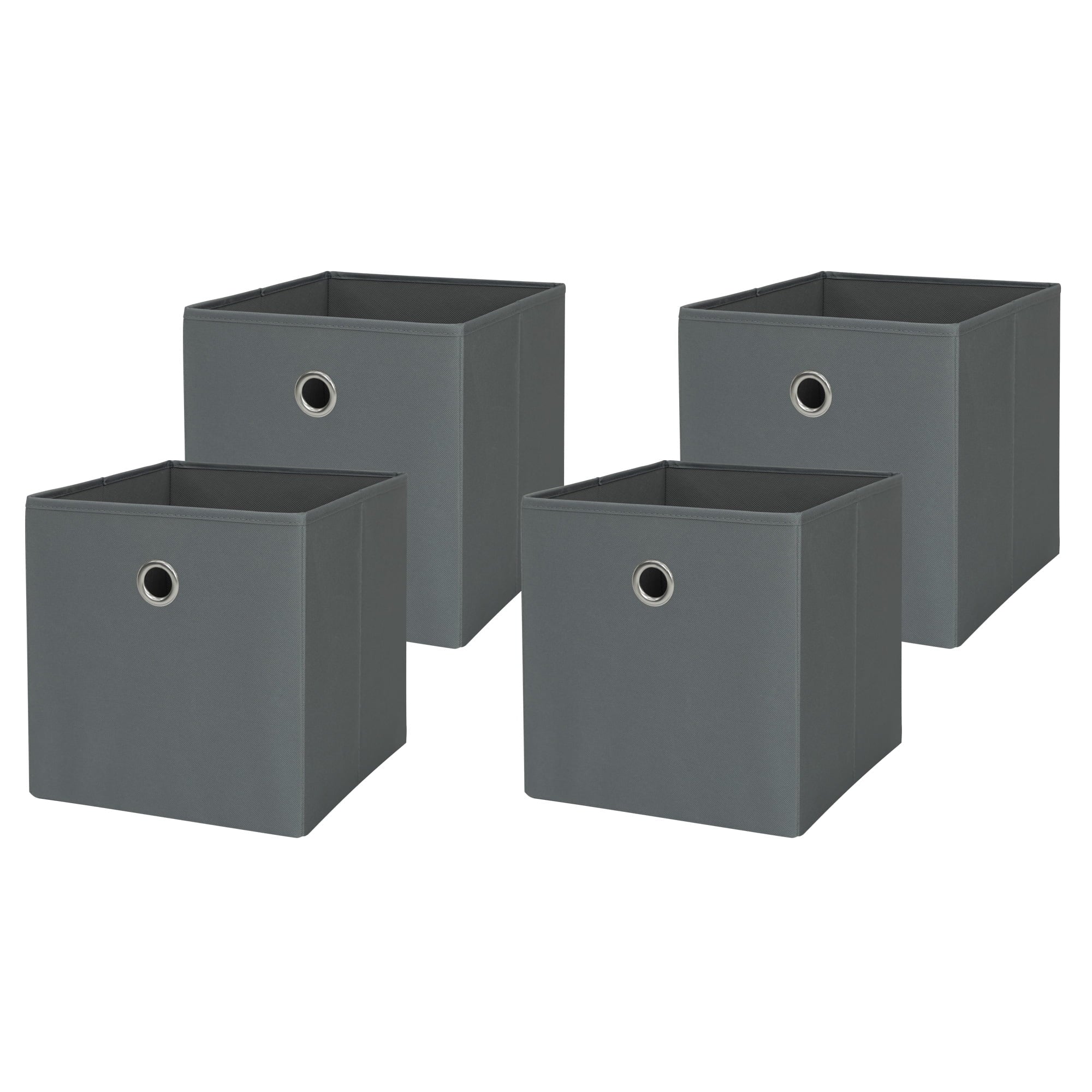 Collapsible Fabric Cube Storage Bins (10.5" x 10.5"), Blue Cove, 4 Pack