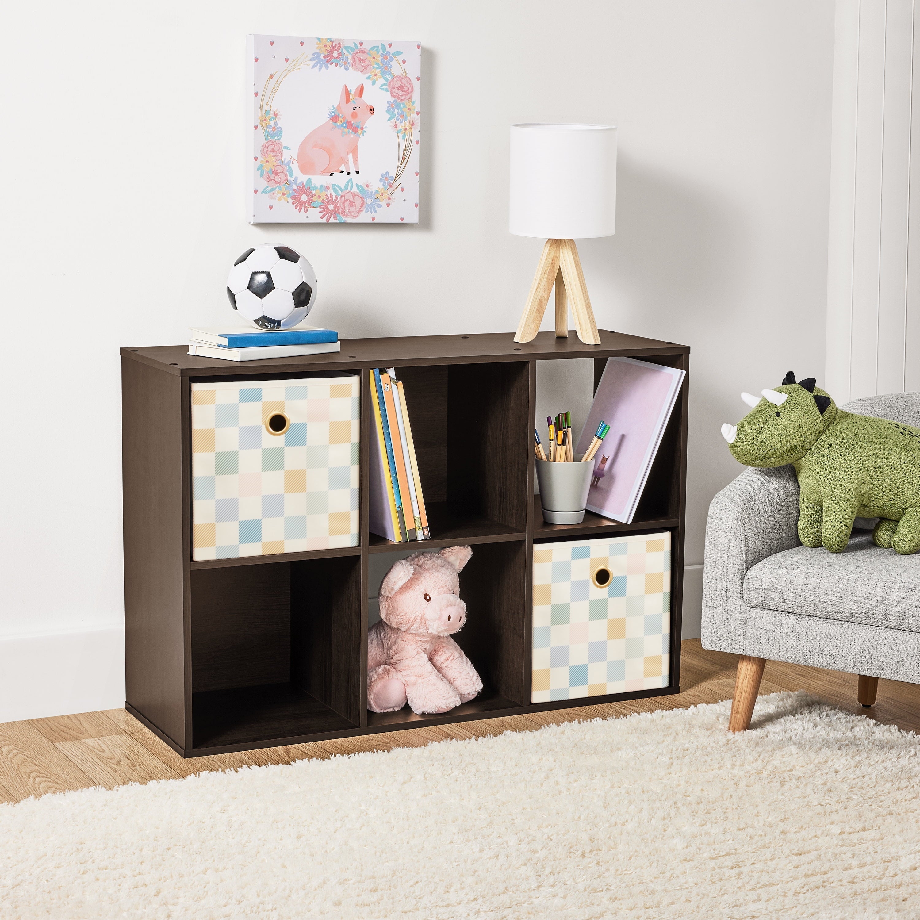 6 Cube Storage Organizer, White Portable for Home