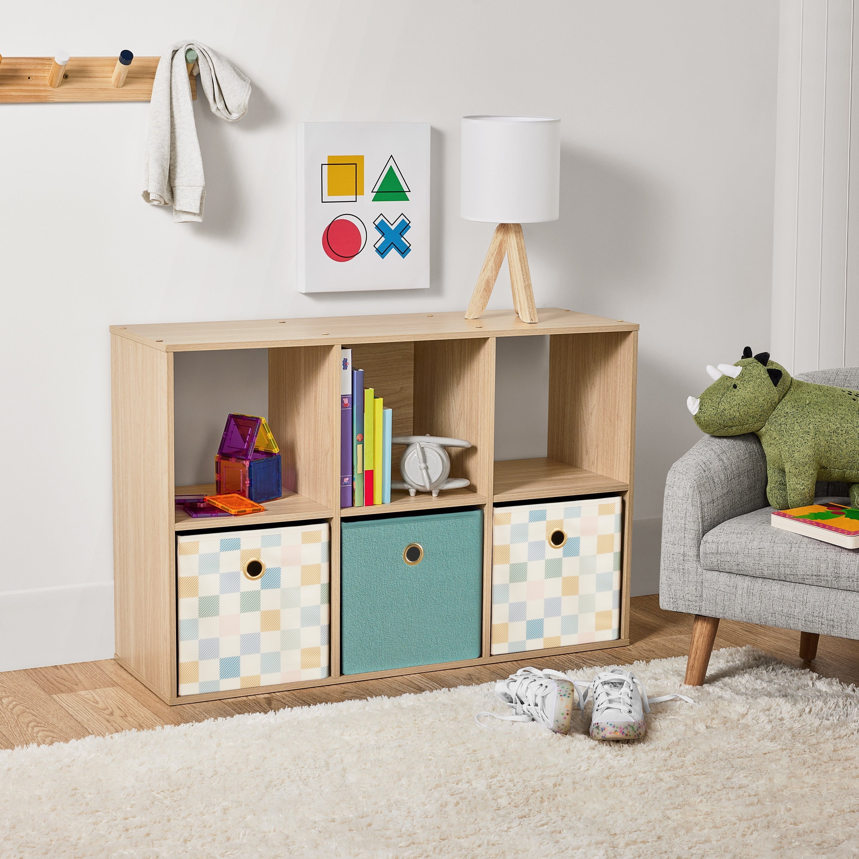 6 Cube Storage Organizer, White Portable for Home