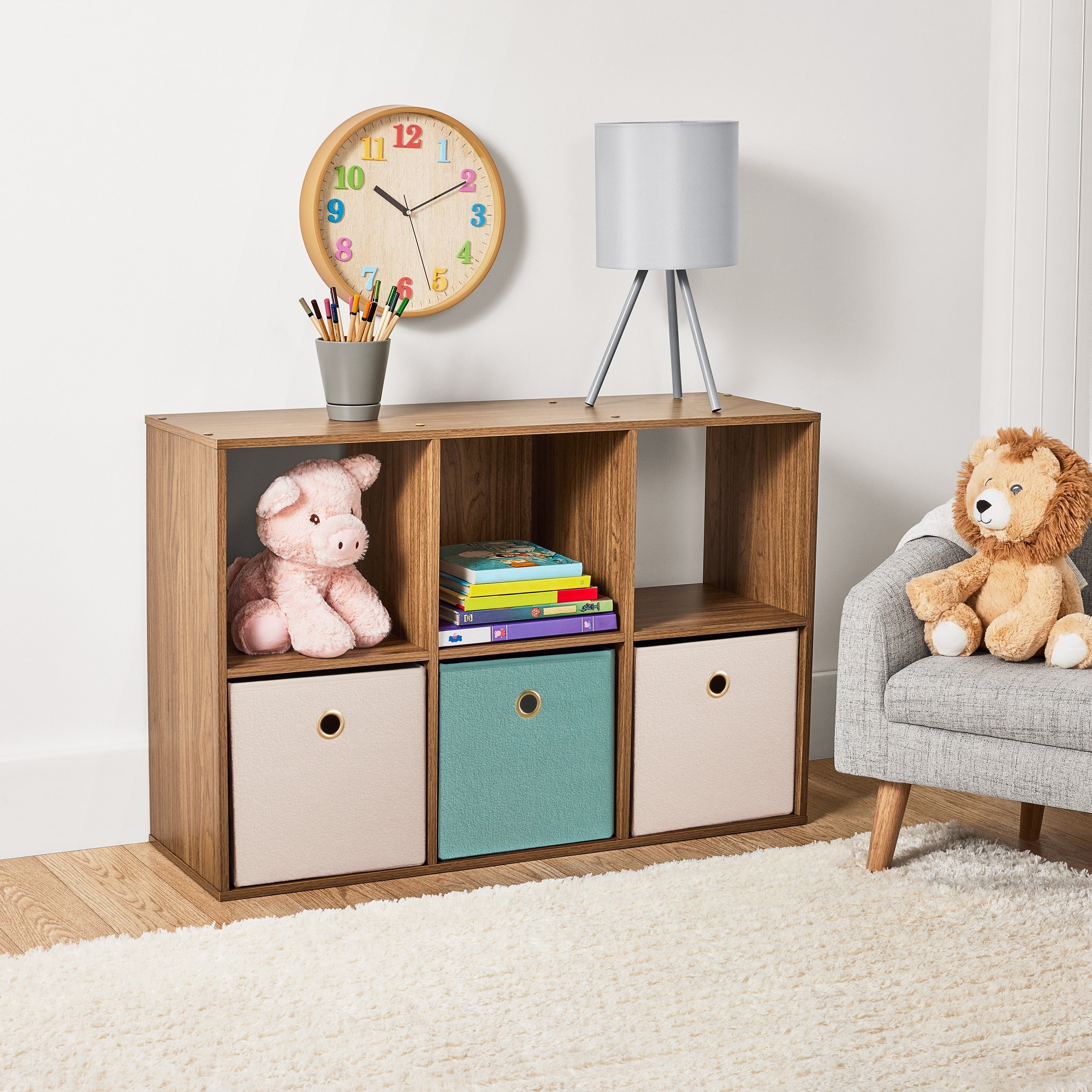 6 Cube Storage Organizer, White Portable for Home