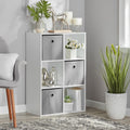 6 Cube Storage Organizer, White Portable for Home