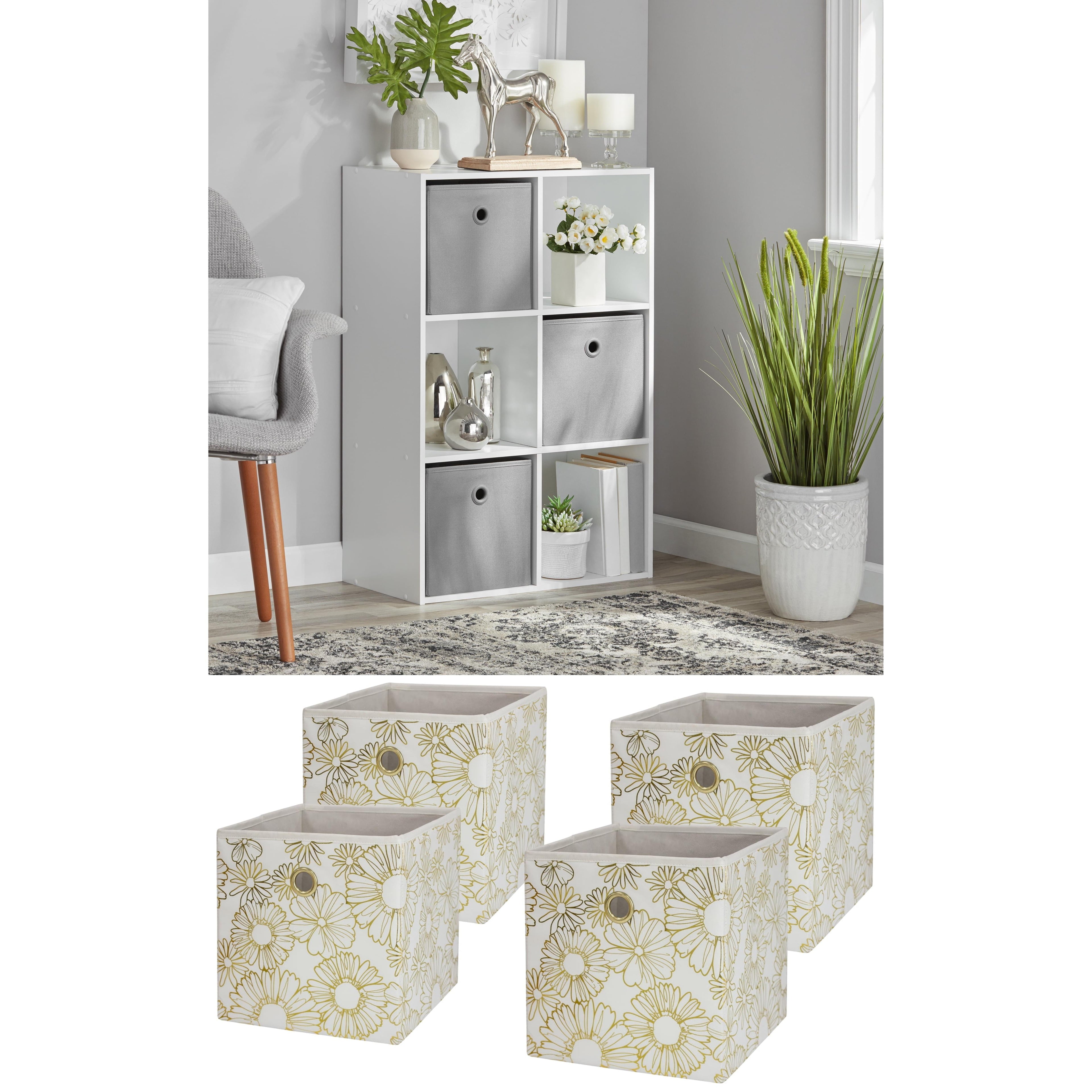 6 Cube Storage Organizer, White Portable for Home