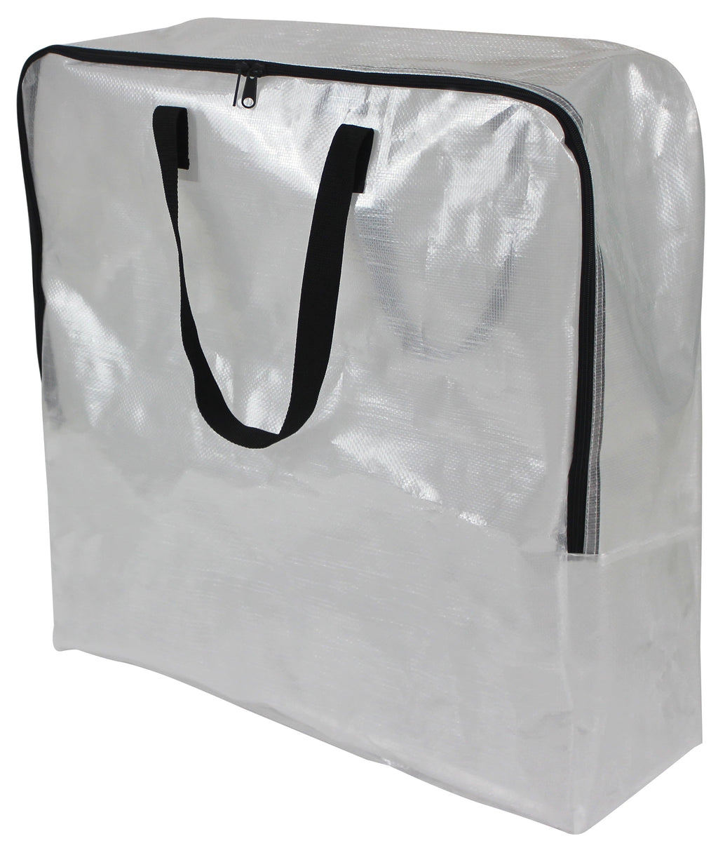 Clear 24 Gallon Heavy Duty Slim Storage and Moving Bag with Zipper Closure and Dual Carry Handles