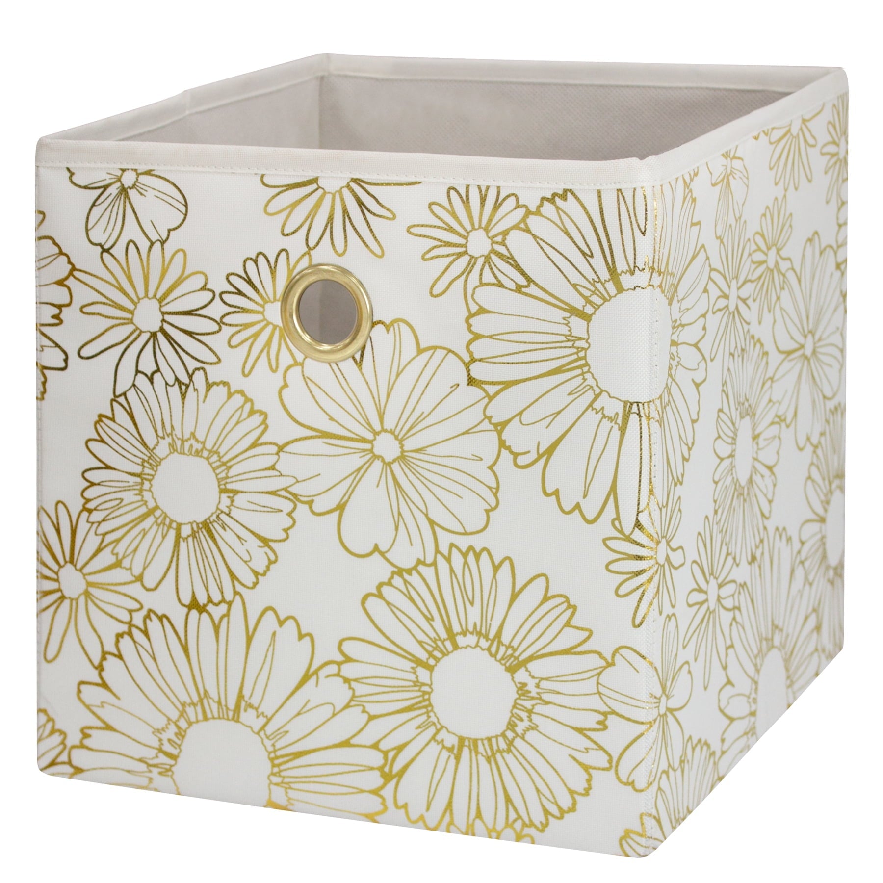 Collapsible Fabric Cube Storage Bin, Rich Black