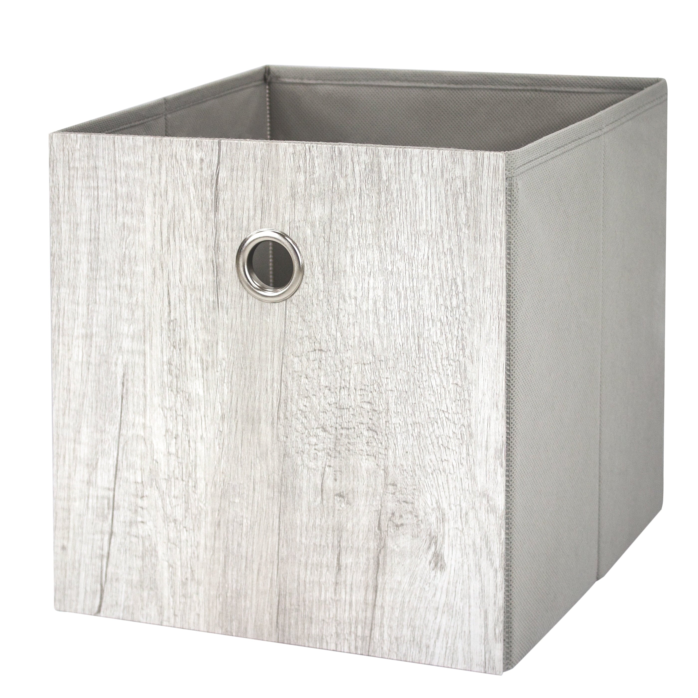 Collapsible Fabric Cube Storage Bin, Rich Black