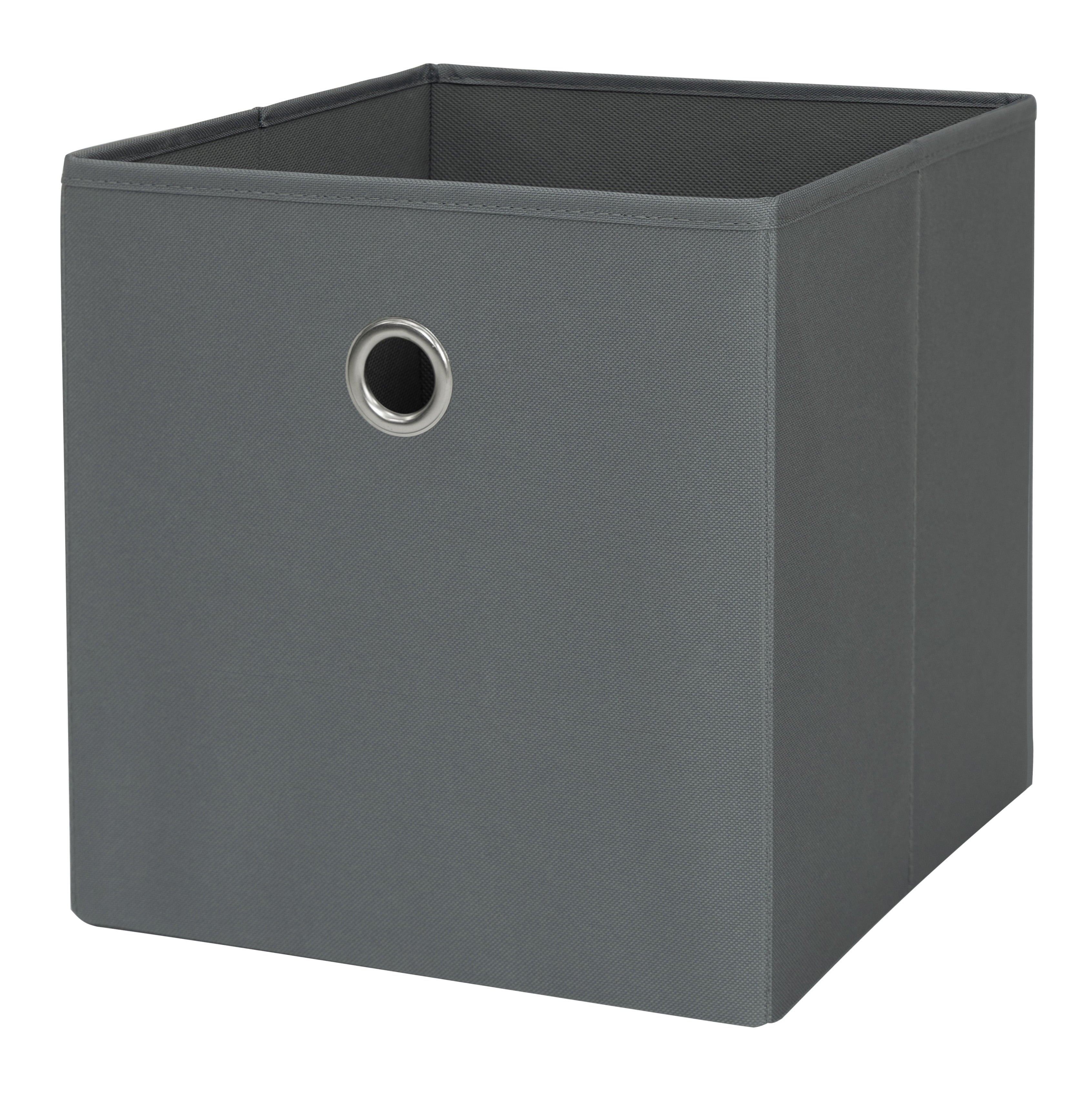 Collapsible Fabric Cube Storage Bin, Rich Black