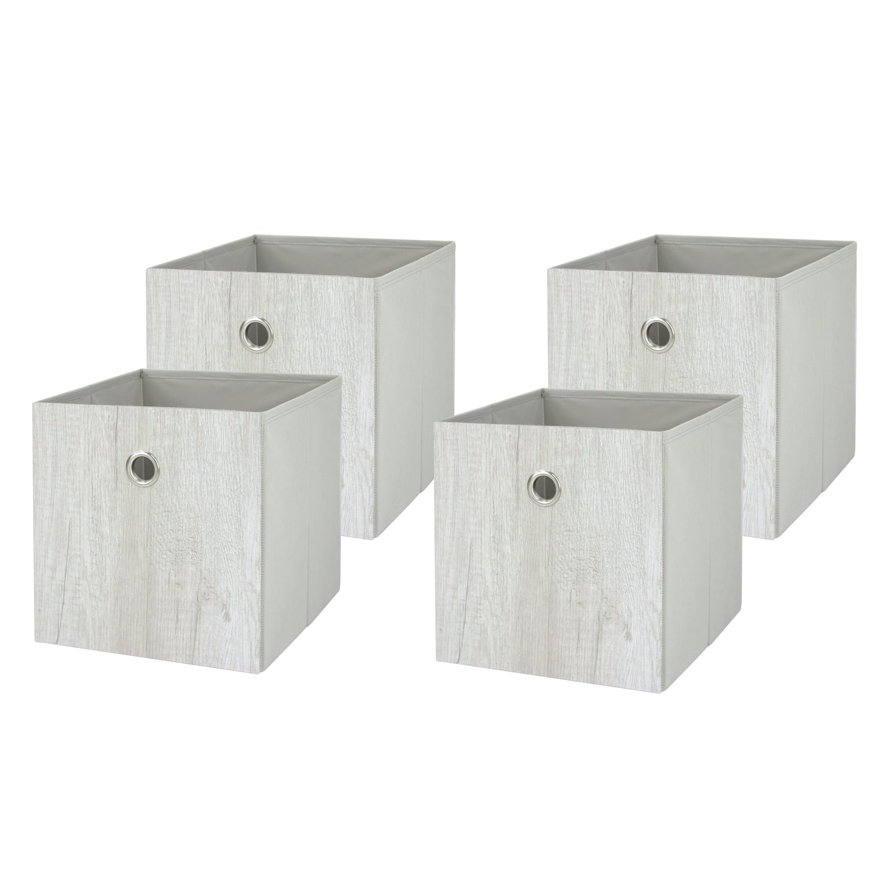 Collapsible Fabric Cube Storage Bins (10.5" x 10.5"), Blue Cove, 4 Pack