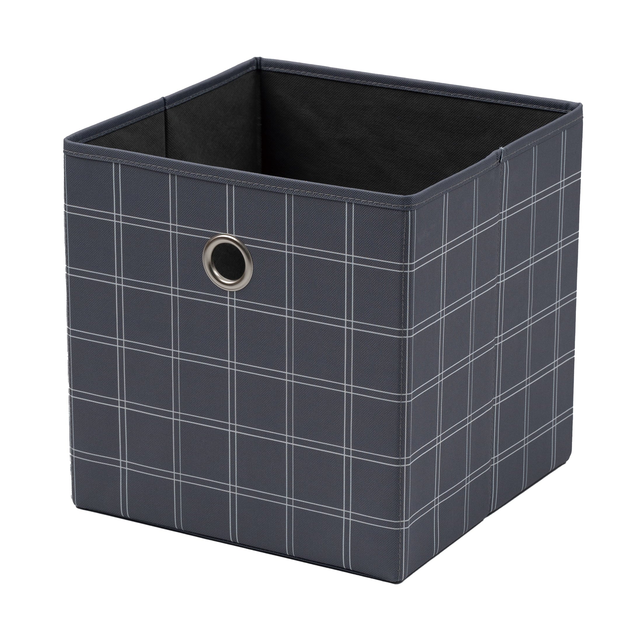 Collapsible Fabric Cube Storage Bin, Rich Black