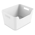 Large White Easy Access Plastic Storage Bin, 10.1 in x 12.9 in x 7 in