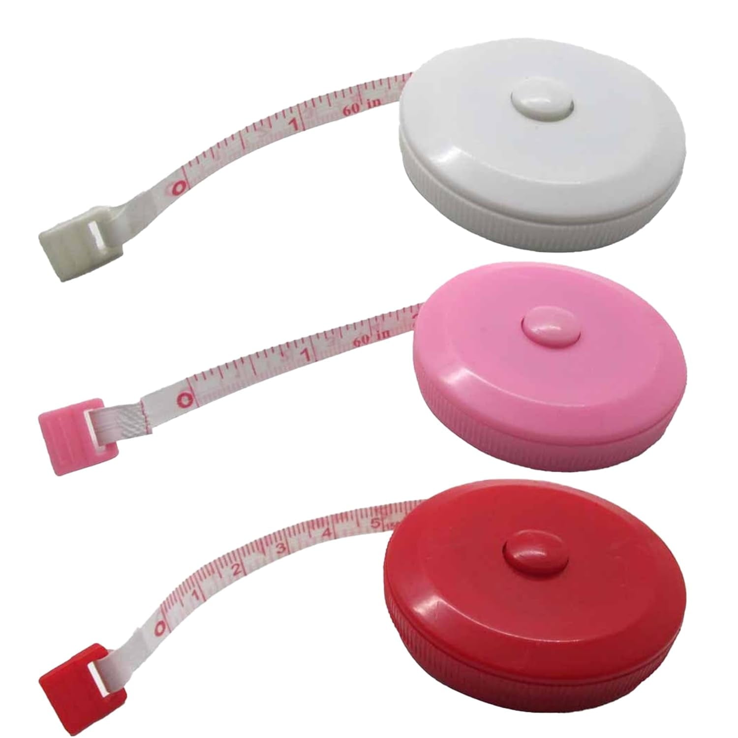 Measuring Tape Set – Pack of 3 Retractable Soft Tape Measures for Body, Waist, Sewing, Tailoring, Crafting, DIY, Knit...