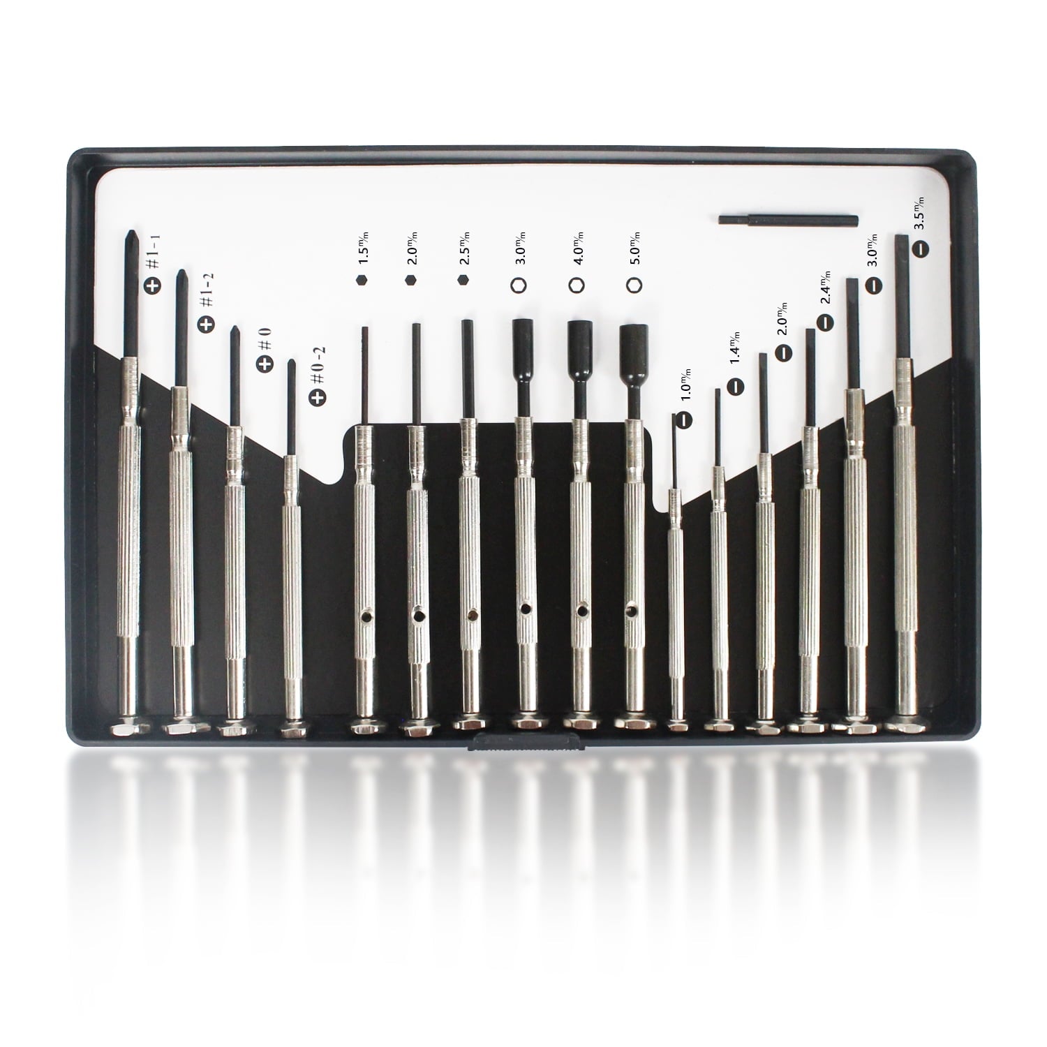 Mini Precision Screwdriver Set, 16 Pcs with Case, Flat head Phillips Hex Socket Head, Suitable for Watch Repair, Eyeglass Repair, Laptop Rep