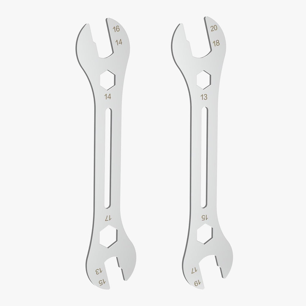 2 PCS Universal Thin Hub Cone Wrench Set, Cr-V Steel + Ni-Cr Plating Super Hard Bicycle Wheel Hub Axle Nut Install Re...