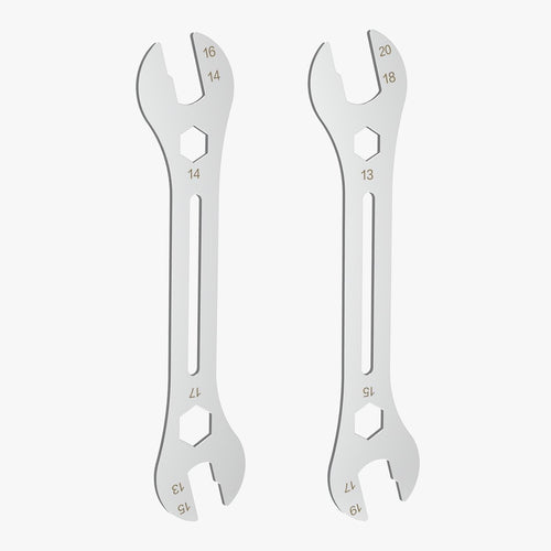 2 PCS Universal Thin Hub Cone Wrench Set, Cr-V Steel + Ni-Cr Plating Super Hard Bicycle Wheel Hub Axle Nut Install Re...