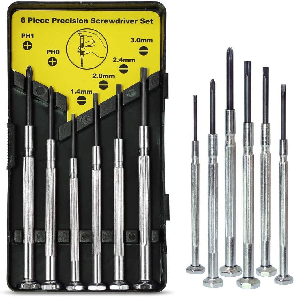 N1 Mini Screwdriver Set with Case, Precision Screwdriver Kit with 6 Different Size Flathead and Phillips Screwdrivers...