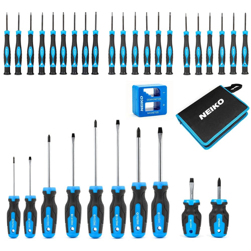 01379A Master Screwdriver Set, 32 Piece Magnetic Precision Screwdrivers, Phillips, Flathead, Slotted, and Torx Driver...