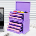 Mini Tool Box with 5 Drawers, Small Tool Storage Cabinet, Makeup Orginaztion, Office Desktop Toolbox, Workstation Too...