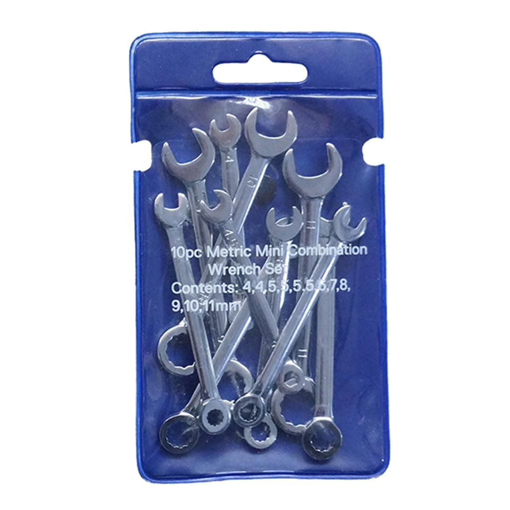 10Pcs 4-11mm Metric/Inch Mini Combination Wrench Set for Assembling Furniture