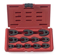03323A Crowfoot Wrench Set 1/2" and 3/8 Drive, 12 Piece, SAE Crows Foot Wrench Sizes 5/16 to 1, Chrome-Moly Flare Nut...