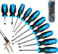01378A Magnetic Screwdriver Set, 10 Piece, Phillips & Flathead, Heat Treated Chrome Vanadium Steel, Slotted Head Tip ...