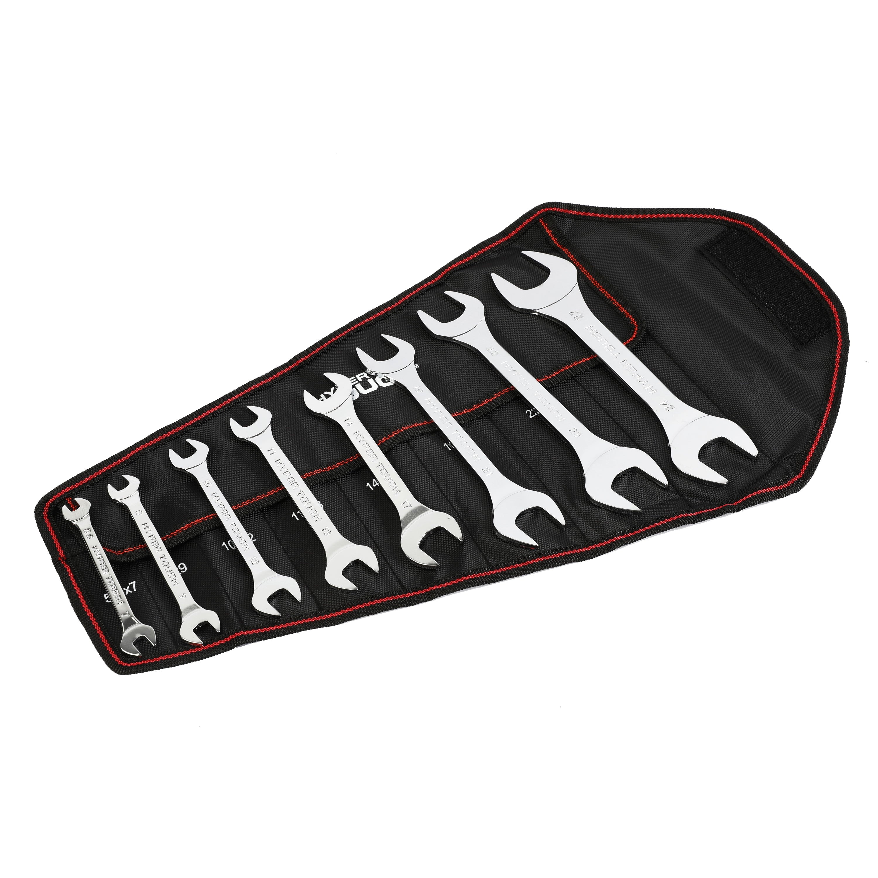 8-Piece Thin Open-End Metric Wrench Set with Organization Pouch (mm)