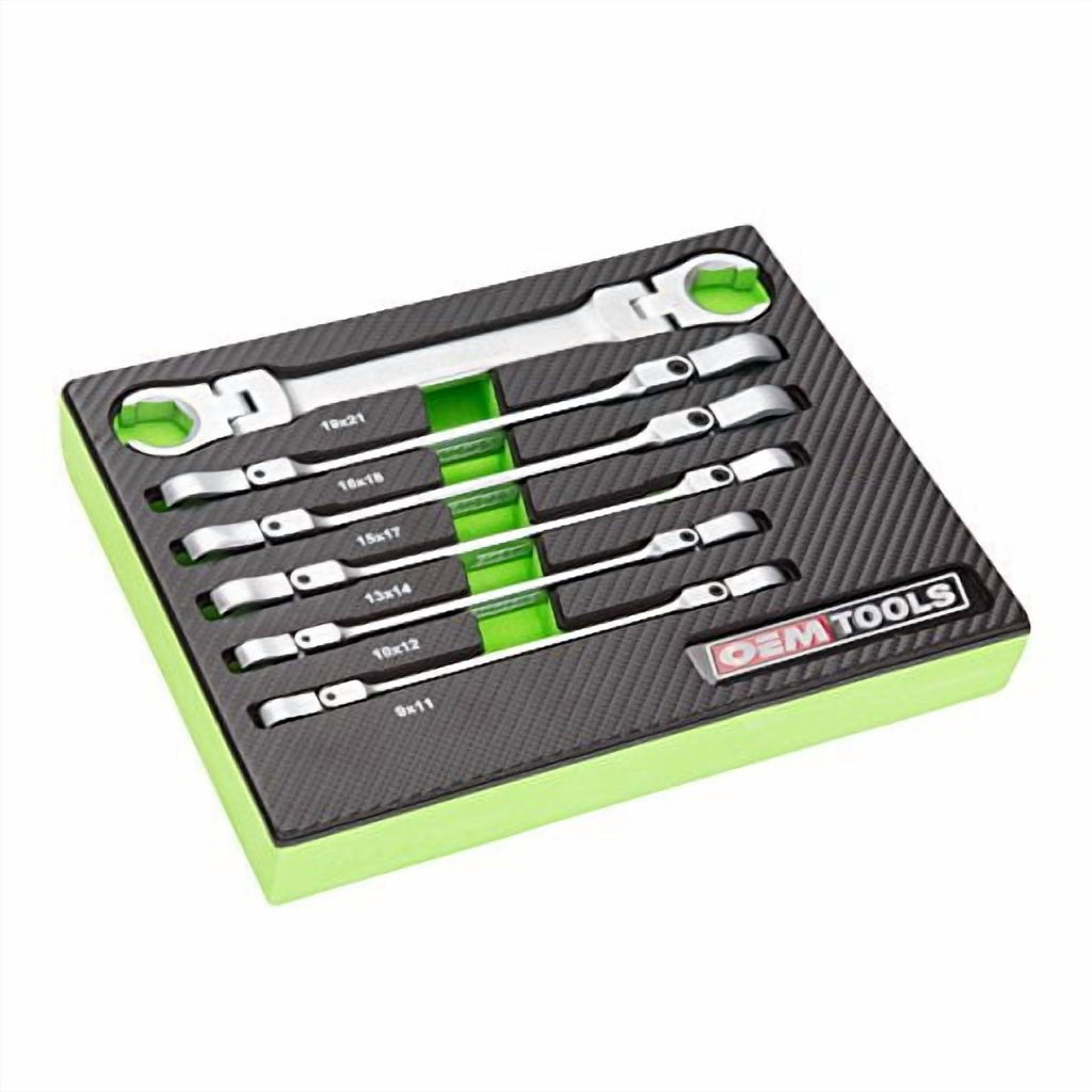 OEMTools 6 Piece Flex Head Flare Nut Wrench Set (Metric)