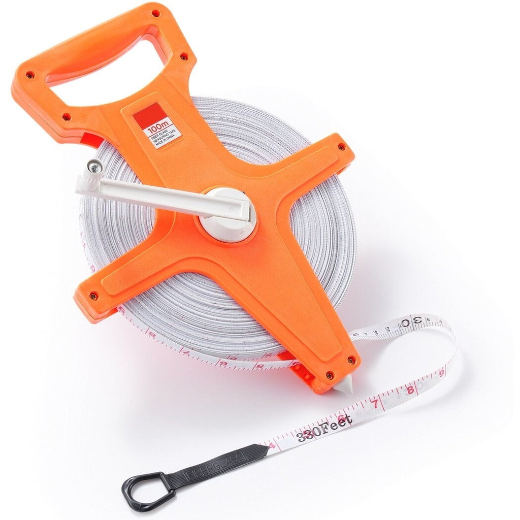 100m/330ft Tape Measure,Extra Long Standard & Metric Industrial Measuring Tape, Dual Sided Measuring Wheel for Yard, ...