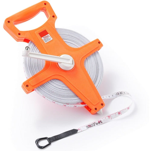 100m/330ft Tape Measure,Extra Long Standard & Metric Industrial Measuring Tape, Dual Sided Measuring Wheel for Yard, ...